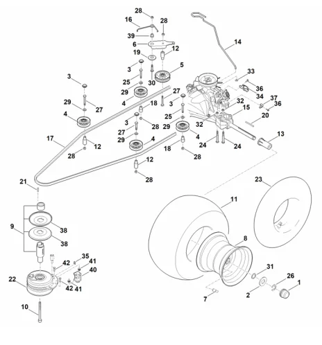 I - Transmission, roue arrière, embrayage de lame