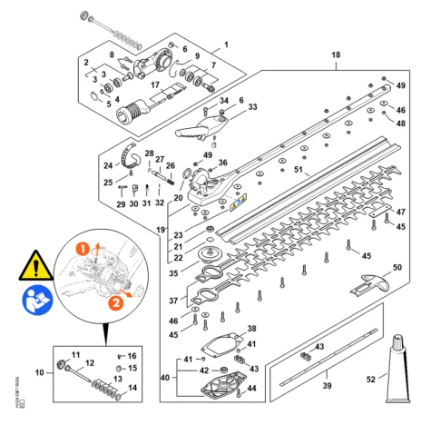 Réducteur de renvoi à angle réglable sur 145°, 500 mm