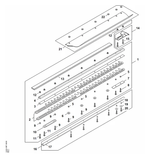 Barre de coupe 750 mm T