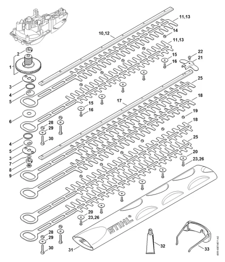 Réducteur, Barre de coupe