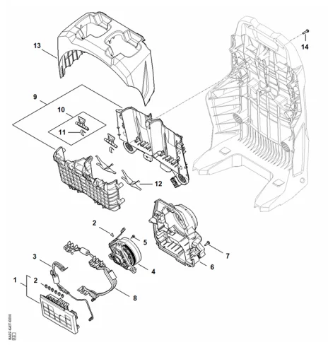 A - Moteur électrique, Module électronique, Logement pour batterie