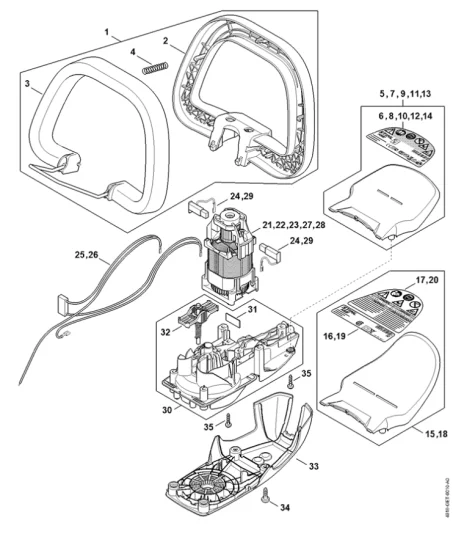 Poignée en arc, Moteur électrique, Carter de réducteur