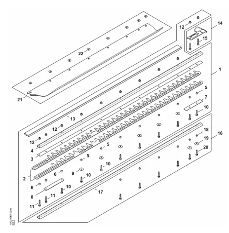 Barre de coupe 1000 mm T