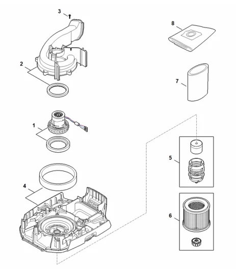 Carter moteur, Moteur électrique, Filtre