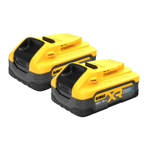 Pack 2 batteries DEWALT XR 18V POWERSTACK 5,0 Ah DCBP518H2-XJ