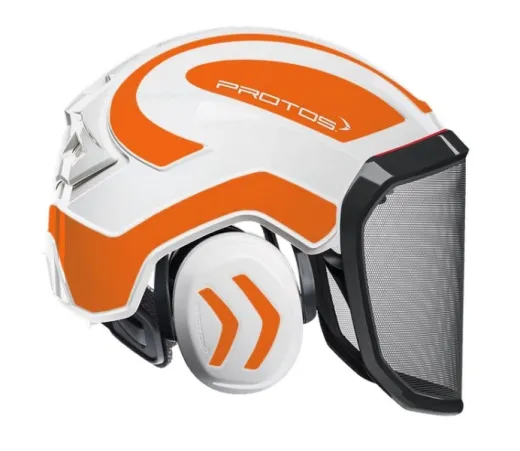Casque Protos® Integral Forest (Blanc et Orange réflexe)