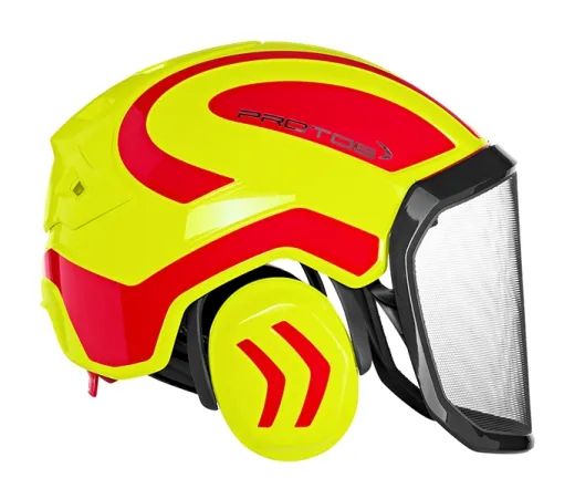 Casque Protos® Integral Forest (Jaune fluo et rouge)