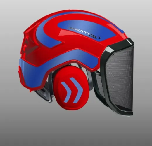 Casque Protos® Integral Forest (Rouge et Bleu métal)