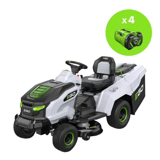 Tracteur tondeuse à batterie EGO TR3801E-B - Pack 4 batteries