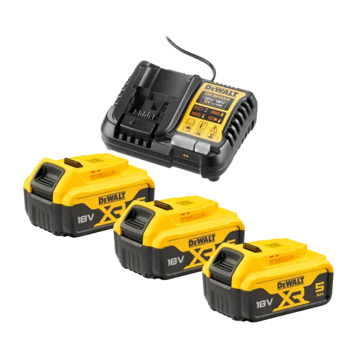 Pack 3 batteries DEWALT XR 18 V 5,0 Ah et chargeur universel DCB1104P3-QW