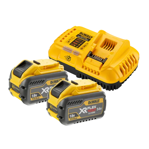 Pack 2 batteries DEWALT XR FLEXVOLT 18/54 V 12,0 Ah et chargeur rapide DCB118Y2-QW