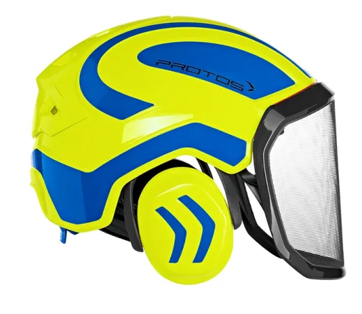 Casque Protos® Integral Forest (Jaune Fluo et Bleu)