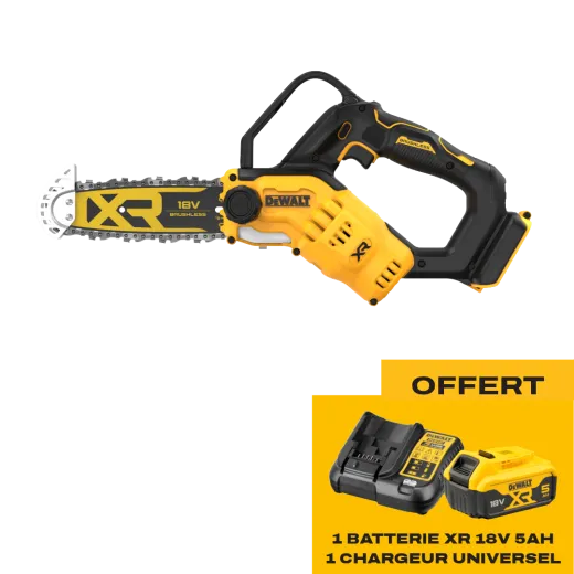 Scie de jardin à batterie DEWALT DCMPS520 - Starter pack offert