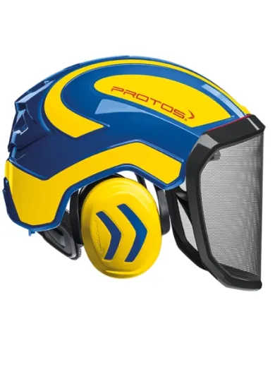 Casque Protos® Integral Forest (Bleu et Jaune Fluo)