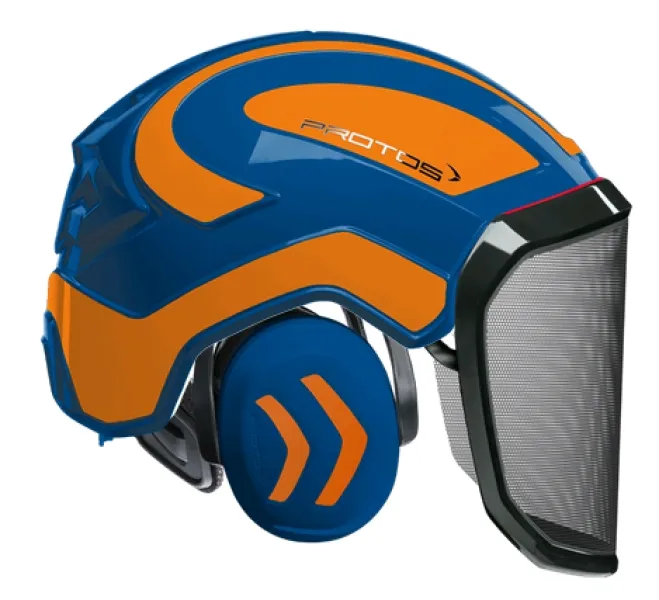 Casque Protos® Integral Forest (Bleu et Orange Fluo) — 1