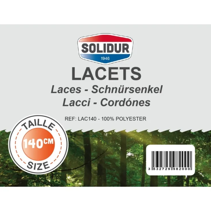 Lacets 120-210 cm SOLIDUR - Noir — 2