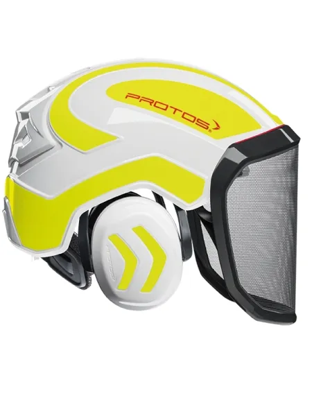 Casque Protos® Integral Forest (Blanc et Jaune Fluo) — 1