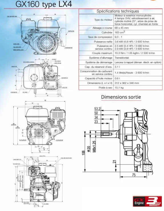 Moteur GX160 QXE5 — 5