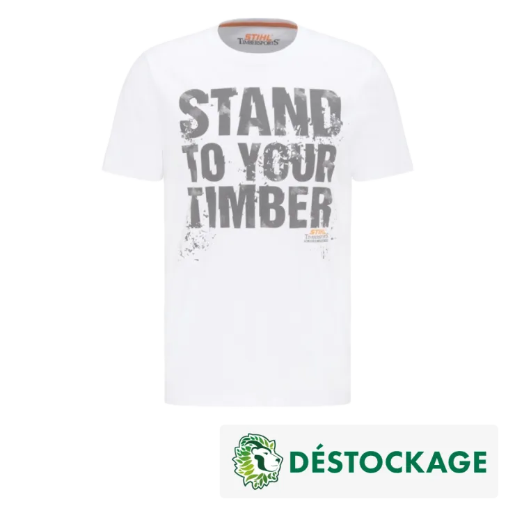 Déstockage - T-Shirt blanc STIHL Stand to your timber - Homme — 1