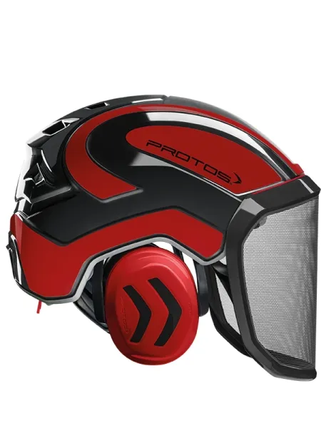 Casque Protos® Integral Forest (Noir et Rouge) — 1