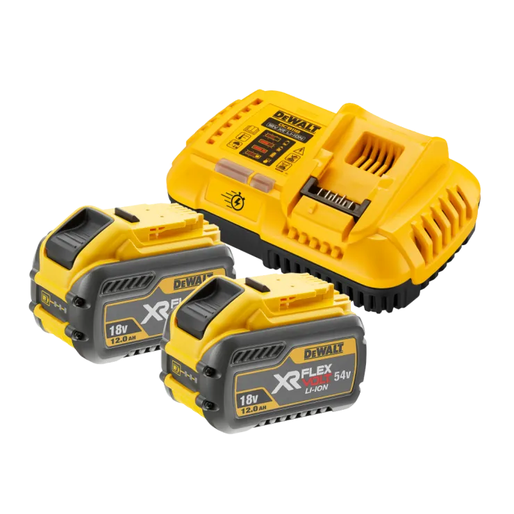 Pack 2 batteries DEWALT XR FLEXVOLT 18/54 V 12,0 Ah et chargeur rapide DCB118Y2-QW — 1