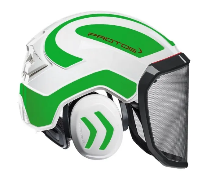 Casque Protos® Integral Forest (Blanc et Vert Fluo) — 1