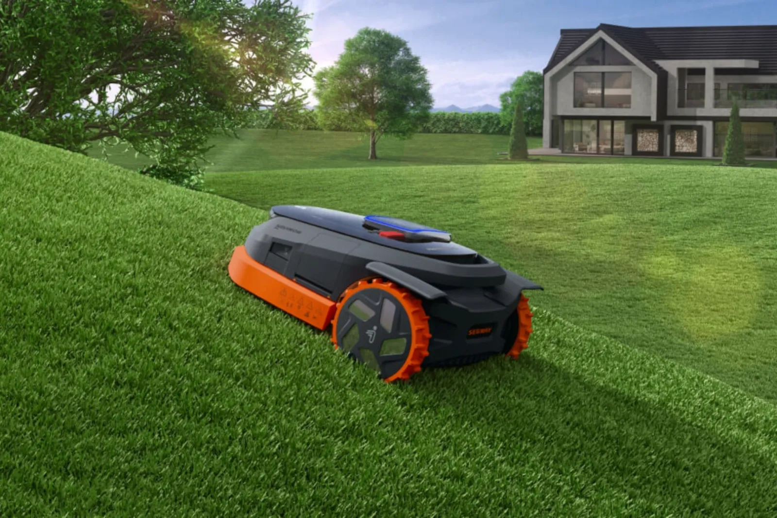 Tondeuse robot tonte dans une pente