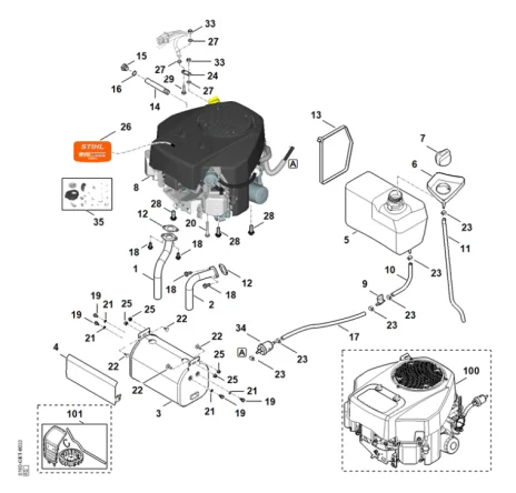 H - Moteur, reservoir