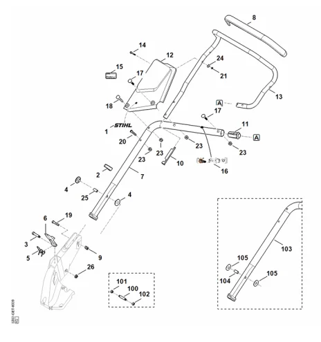 B - Guidon inférieur