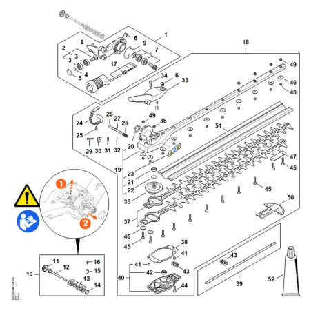 H - Réducteur de renvoi à angle réglable sur 145°, 500 mm
