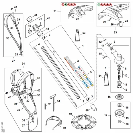 B - Tube complet, Réducteur, Capot protecteur