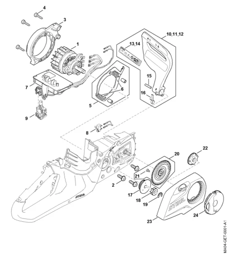 Moteur électrique, Module électronique, Couvercle de pignon