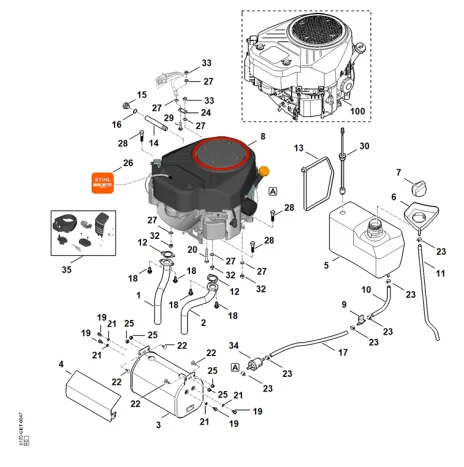 H - Moteur, reservoir