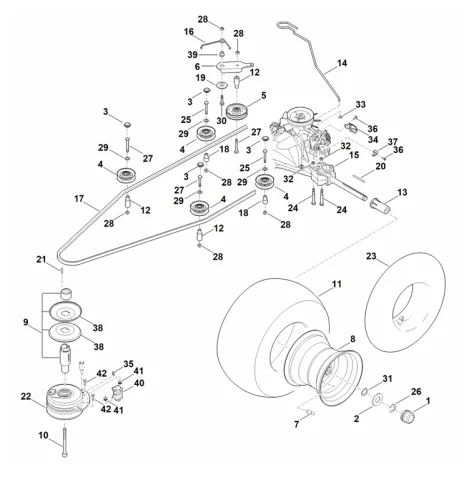 I - Transmission, roue arrière, embrayage de lame
