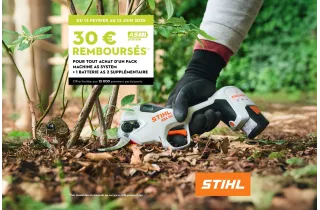 Offre STIHL AS SYSTEM - 30€ remboursés pour l'achat d'un pack et d'une batterie supplémentaire