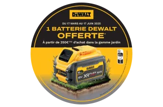 Batterie offerte - Gamme DEWALT Jardin XR FLEXVOLT 18/54 V