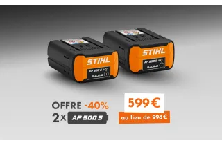 Offre King Vert : -40% sur le pack 2 batteries STIHL AP 500 S