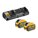 Pack 2 batteries DEWALT XR FLEXVOLT 18/54 V 9,0 Ah et chargeur double DCB132X2-QW