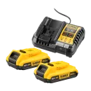 Pack 2 batteries DEWALT XR 18 V 2,0 Ah et chargeur universel DCB1104D2-QW