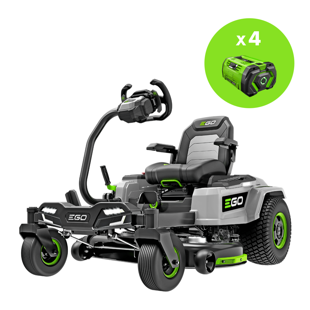 Tracteur tondeuse à batterie EGO ZT4201E-S - Pack 4 batteries