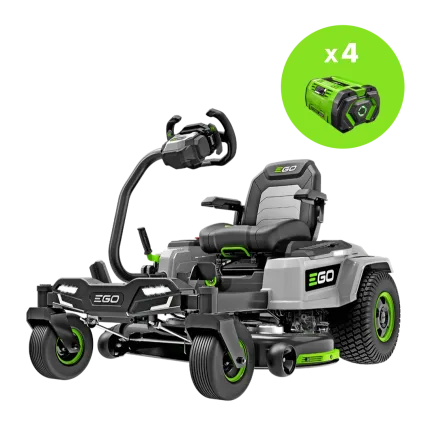 EGO Tracteur tondeuse &agrave; batterie EGO ZT4201E-S - Pack 4 batteries