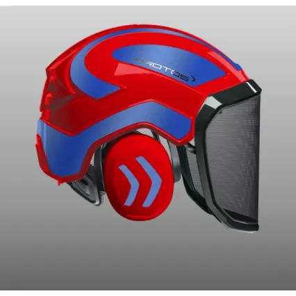 PROTOS Casque Protos® Integral Forest (Rouge et Bleu métal)