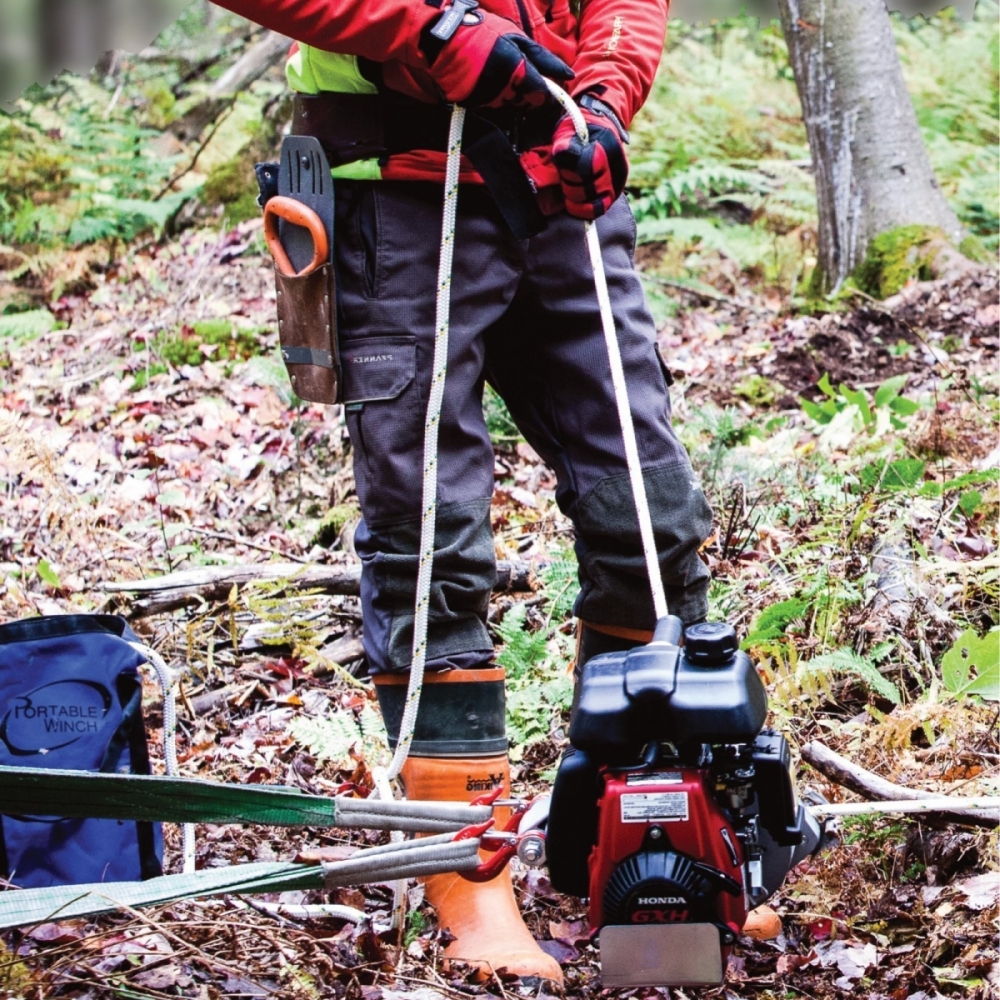 Treuil portable à corde forest winch : matériel forestier cms, portable  winch