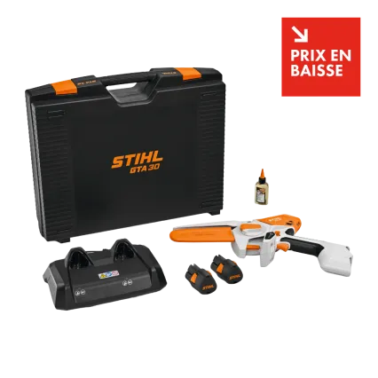 Scie de jardin à batterie STIHL GTA 30 - Pack complet
