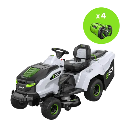 EGO Tracteur tondeuse &agrave; batterie EGO TR3801E-B - Pack 4 batteries