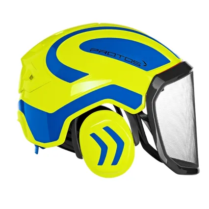 PROTOS Casque Protos® Integral Forest (Jaune Fluo et Bleu)