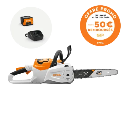 STIHL Tron&ccedil;onneuse &agrave; batterie STIHL MSA 80 C-B - Guide 40 ANS TIMBERSPORTS - Pack 1 batterie