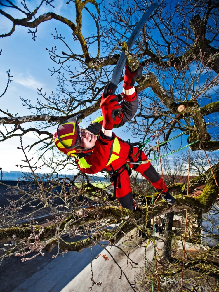 Casque Integral Arborist avec visière F39 rouge/jaune fluo - Protos