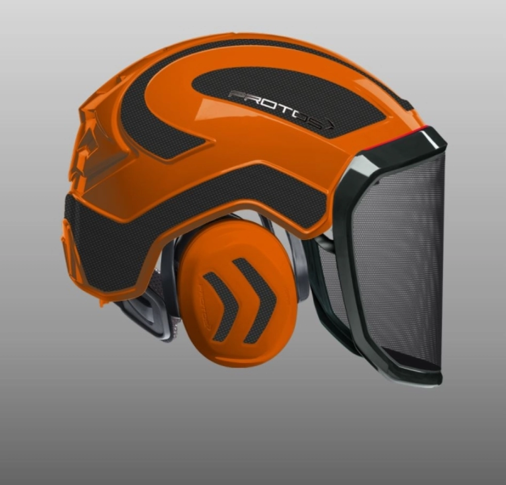 Casque forestier - PROTOS - Orange et Gris – Protos