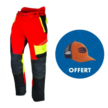 Pantalon anti-coupure SOLIDUR COMFY rouge - Classe 1